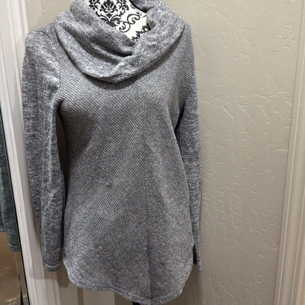 Absolutely Famous Heather Gray Cowl Neck Sweater